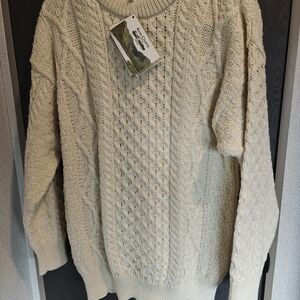 Aran Crafts Cream Cable Knit Sweater